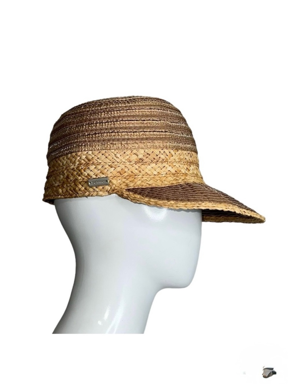 Betmar New York Visor Cap Straw Tan Colvin Gulf Sun Hat